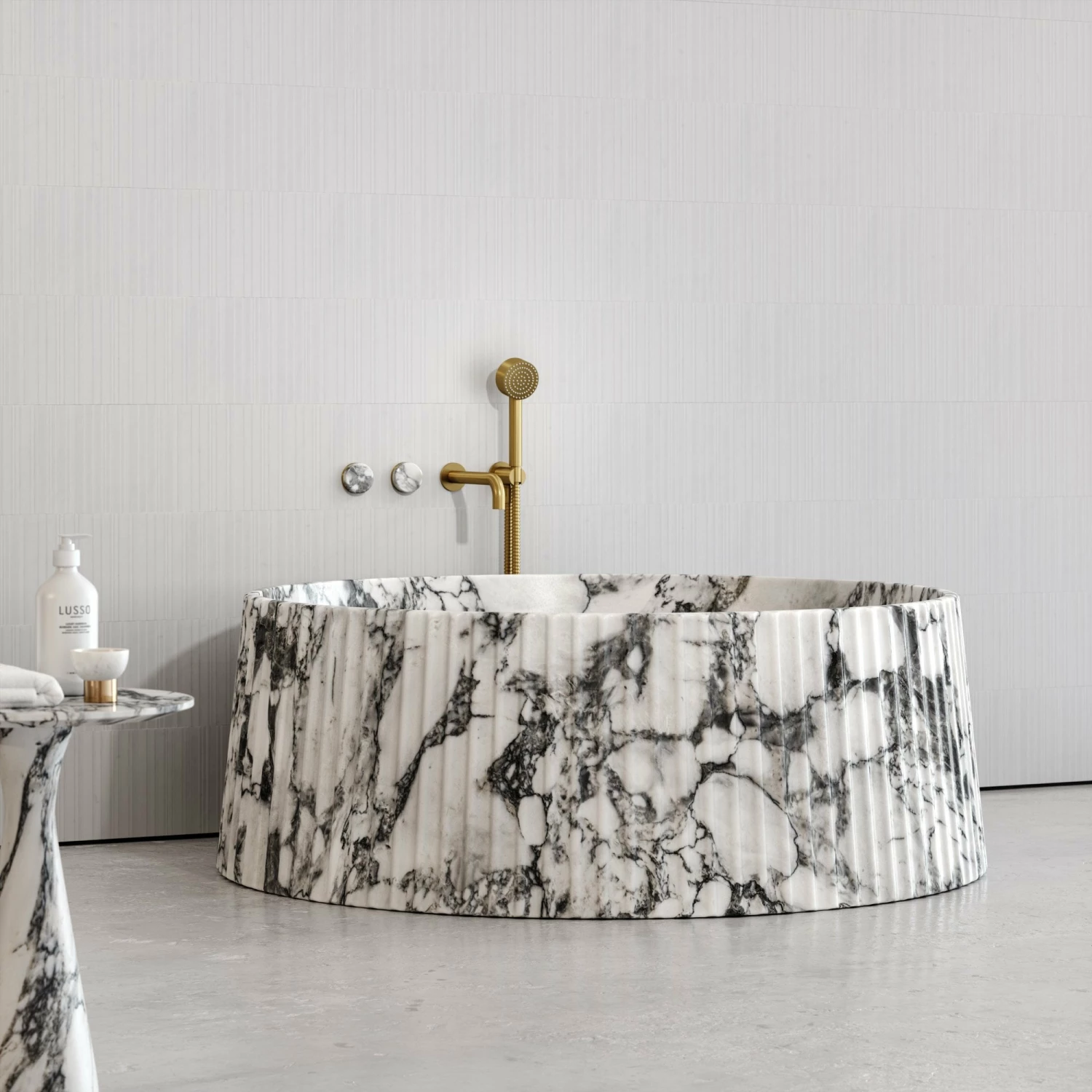 Arabescato Lamp Freestanding Bath 1350mm 6 Arabescato Lamp Freestanding Bath 1350mm - Image 4