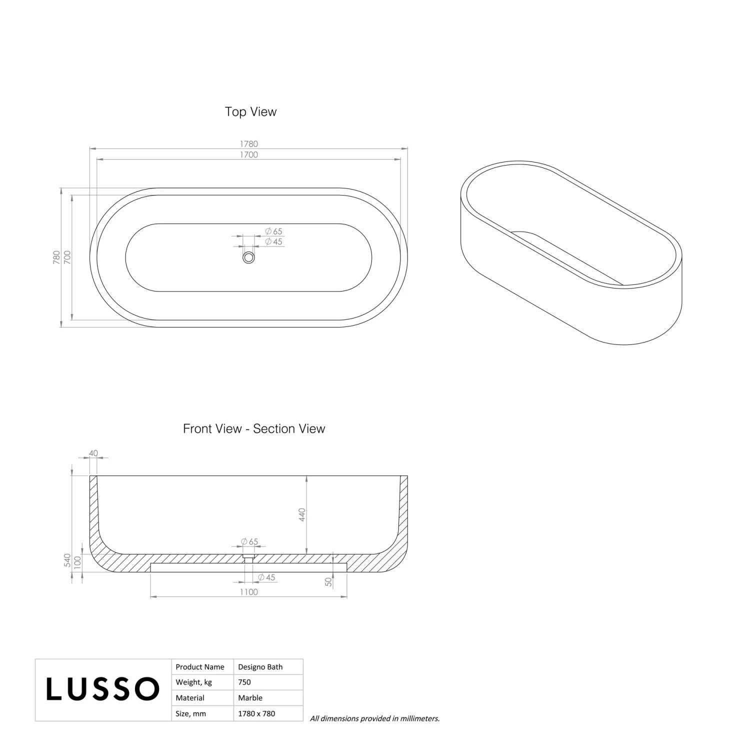 Arabescato Marble Designo Freestanding Stone Bath 1780mm 7 Arabescato Marble Designo Freestanding Stone Bath 1780mm - Image 5
