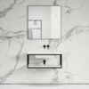 Aria Vanity Unit With Stone Basin (Matte Black Frame 900mm)