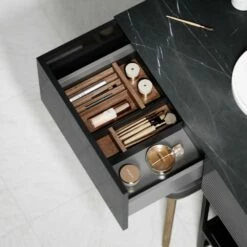 Audemar Vanity Unit With Basin (Black & Porcelain 1600mm) -LUSSO STONE Sales audemar vanity unit with basin black porcelain 1600mm p5052 27741 image