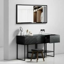 Audemar Vanity Unit With Basin (Black & Porcelain 1600mm) -LUSSO STONE Sales audemar vanity unit with basin black porcelain 1600mm p5052 27743 image