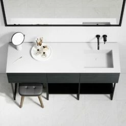 Audemar Vanity Unit With Stone Basin (Black 1600mm) 10 Audemar Vanity Unit With Stone Basin (Black 1600mm) -LUSSO STONE Sales audemar vanity unit with stone basin black 1600mm p4946 26727 image