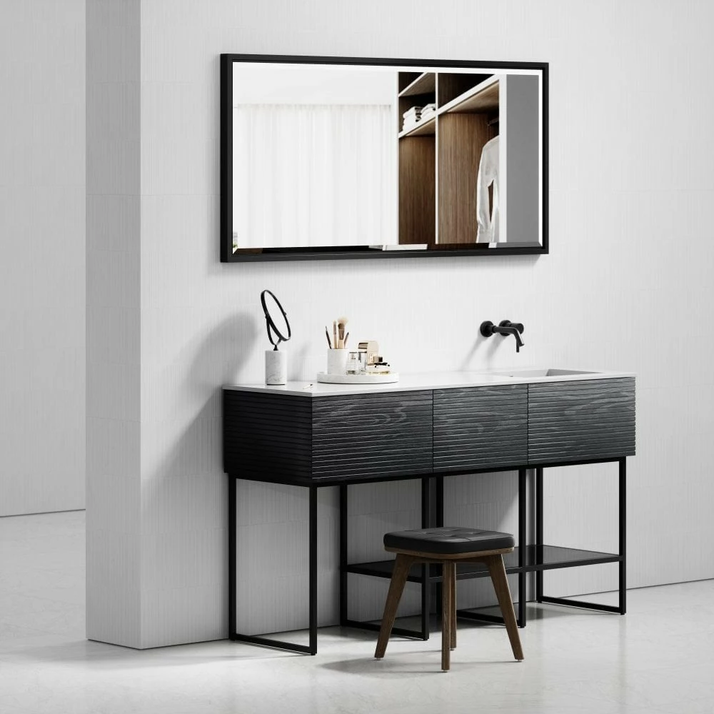 Audemar Vanity Unit With Stone Basin (Black 1600mm) 6 Audemar Vanity Unit With Stone Basin (Black 1600mm) - Image 4