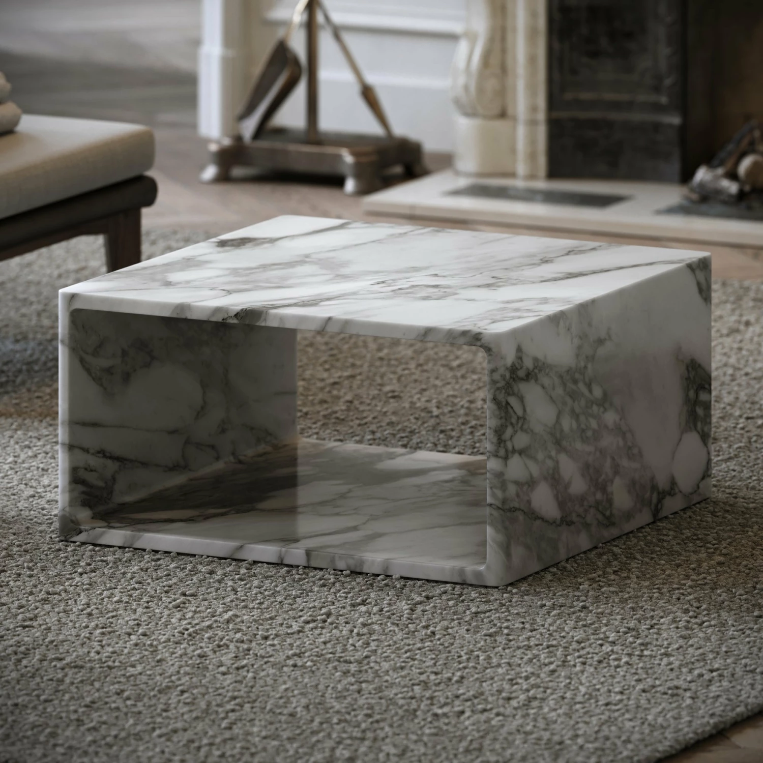Azzurra Arabescato Marble Coffee Table 800mm 3 Azzurra Arabescato Marble Coffee Table 800mm