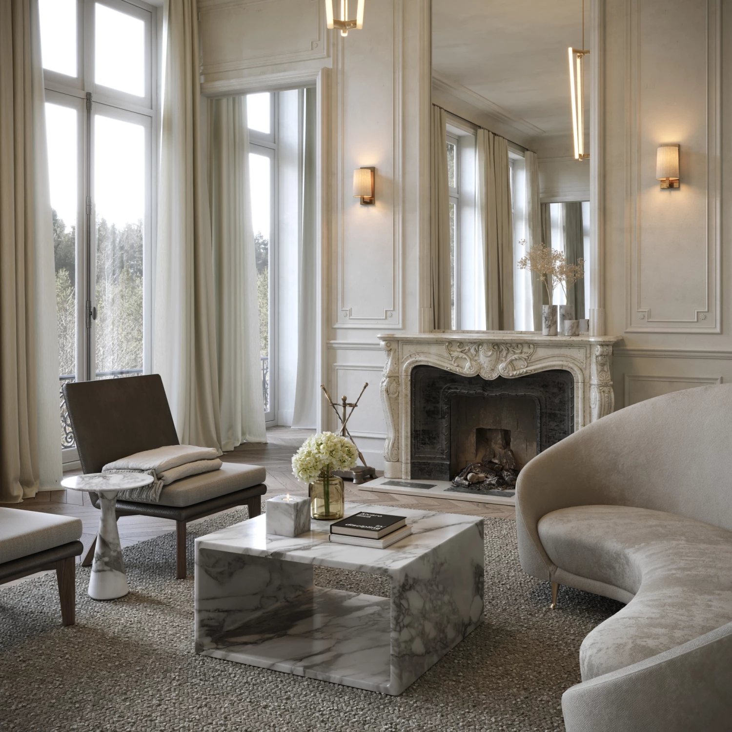 Azzurra Arabescato Marble Coffee Table 800mm 4 Azzurra Arabescato Marble Coffee Table 800mm - Image 2