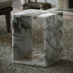 Azzurra Arabescato Marble Side Table 400mm