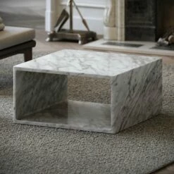 Azzurra Carrara Marble Coffee Table 800mm