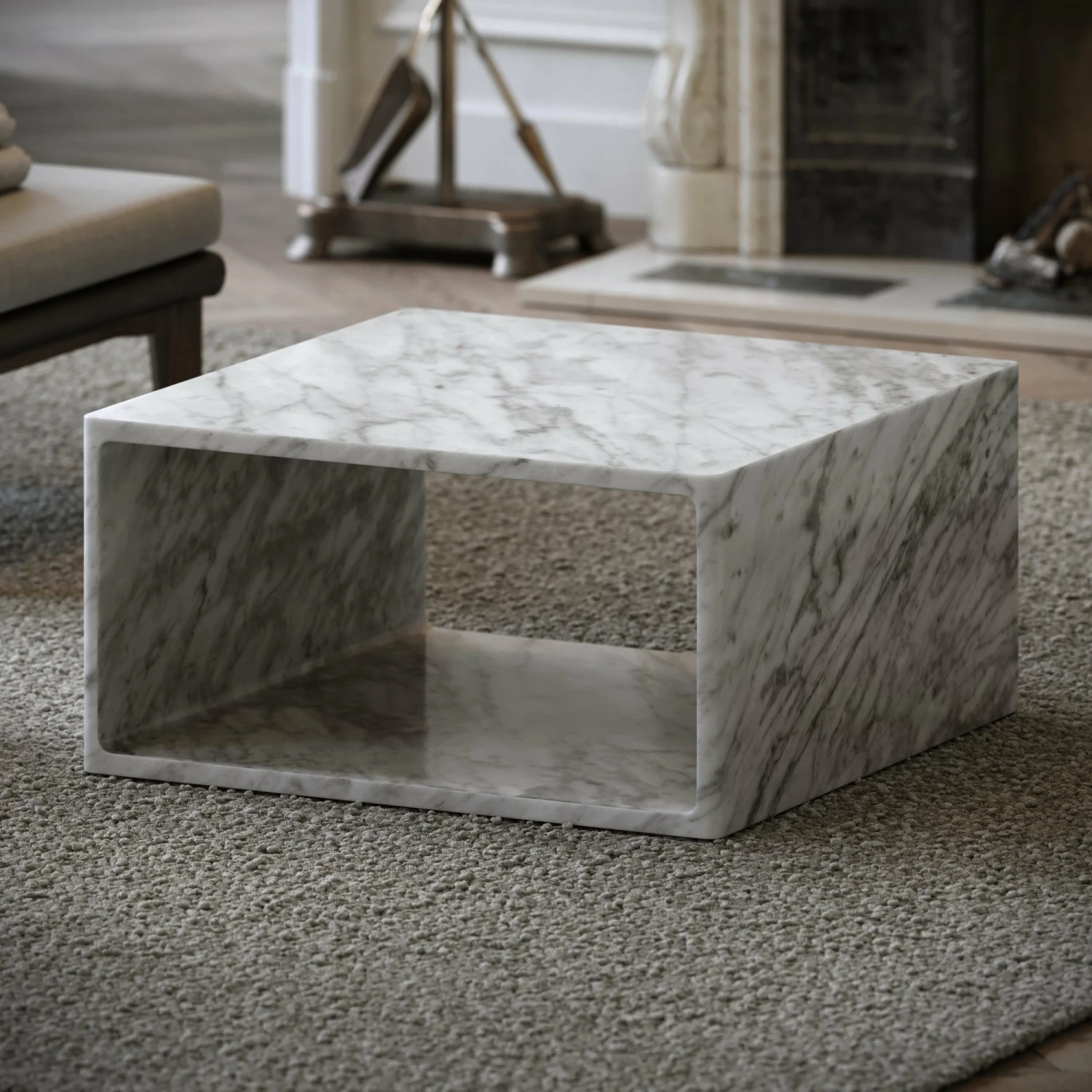 Azzurra Carrara Marble Coffee Table 800mm 3 Azzurra Carrara Marble Coffee Table 800mm