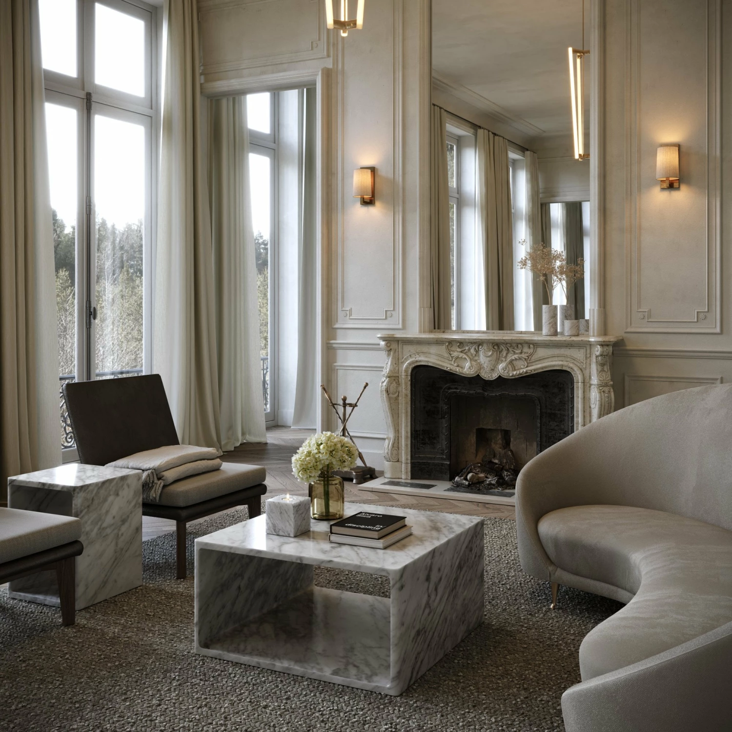 Azzurra Carrara Marble Coffee Table 800mm 7 Azzurra Carrara Marble Coffee Table 800mm - Image 5