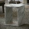 Azzurra Carrara Marble Side Table 400mm