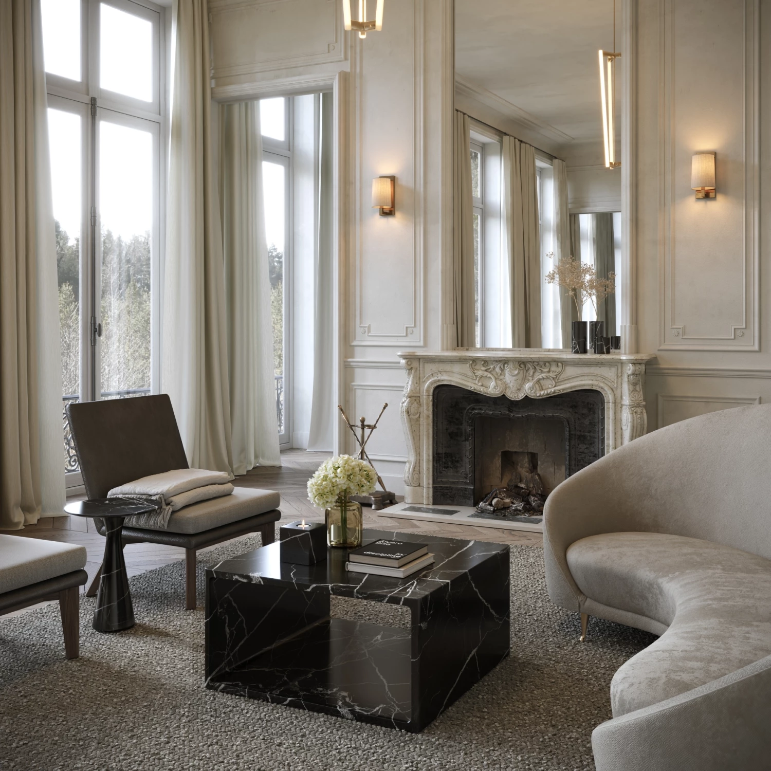 Azzurra Nero Marquina Marble Coffee Table 800mm 4 Azzurra Nero Marquina Marble Coffee Table 800mm - Image 2