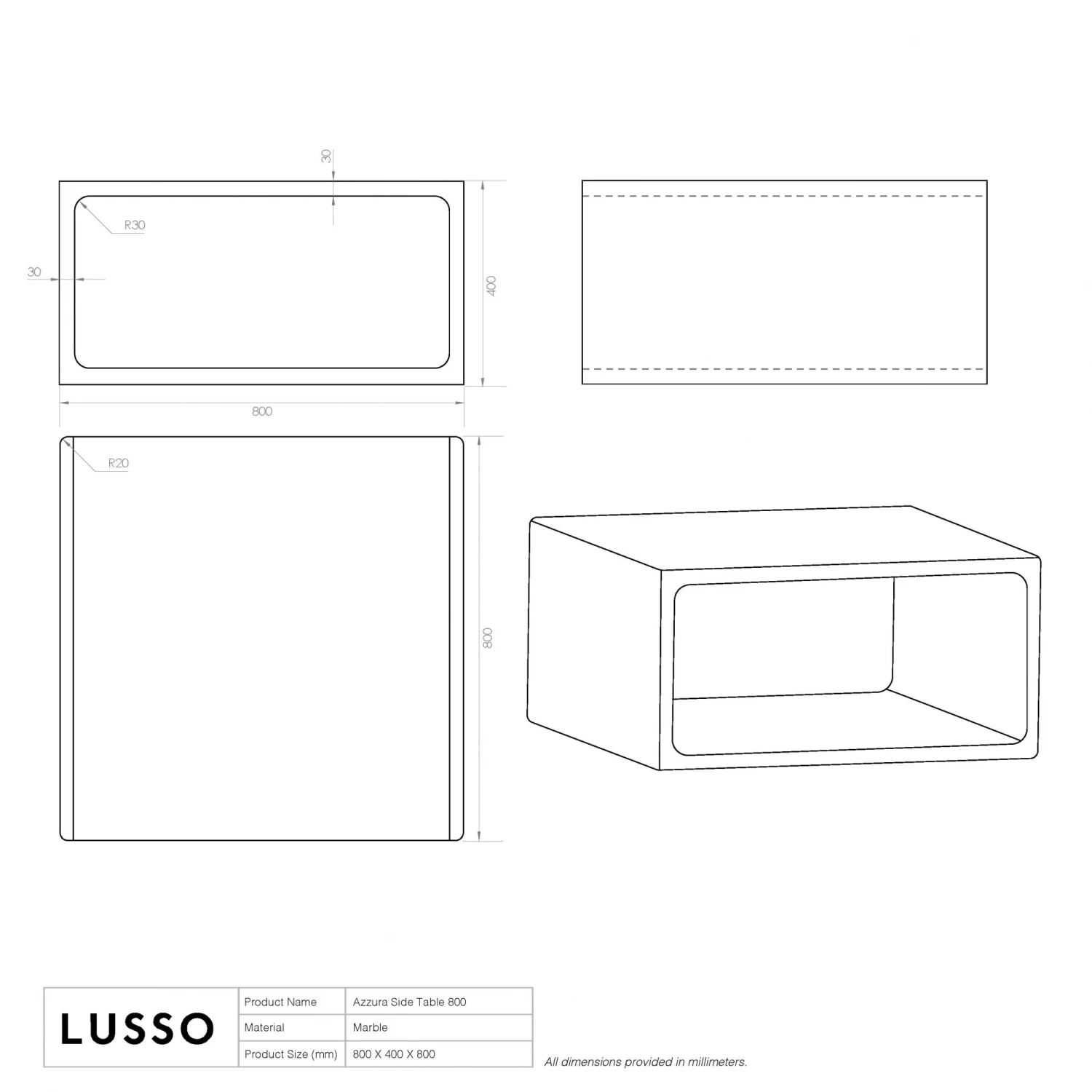 Azzurra Pietra Grey Marble Coffee Table 800mm 7 Azzurra Pietra Grey Marble Coffee Table 800mm - Image 5