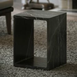 Azzurra Pietra Grey Marble Side Table 400mm