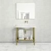 Belmont Traditional Brushed Gold Vanity Unit With Carrara Marble Countertop 1000mm -LUSSO STONE Sales belmont traditional brushed gold vanity unit with carrara marble countertop 1000mm p5356 36403 zoom