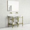 Belmont Traditional Brushed Gold Vanity Unit With Carrara Marble Countertop 1200mm 1 Belmont Traditional Brushed Gold Vanity Unit With Carrara Marble Countertop 1200mm -LUSSO STONE Sales belmont traditional brushed gold vanity unit with carrara marble countertop 1200mm p5357 36407 zoom