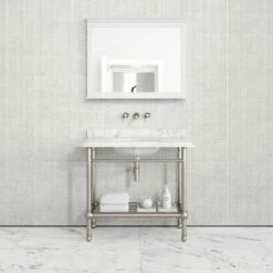 Belmont Traditional Polished Nickel Vanity Unit With Carrara Marble Countertop 1000mm 8 Belmont Traditional Polished Nickel Vanity Unit With Carrara Marble Countertop 1000mm -LUSSO STONE Sales belmont traditional polished nickel vanity unit with carrara marble countertop 1000mm p5359 36282 zoom