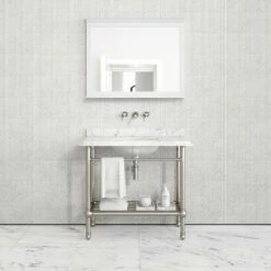 Belmont Traditional Polished Nickel Vanity Unit With Carrara Marble Countertop 1000mm 9 Belmont Traditional Polished Nickel Vanity Unit With Carrara Marble Countertop 1000mm -LUSSO STONE Sales belmont traditional polished nickel vanity unit with carrara marble countertop 1000mm p5359 36283 zoom