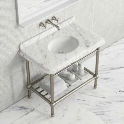Belmont Traditional Polished Nickel Vanity Unit With Carrara Marble Countertop 1000mm 10 Belmont Traditional Polished Nickel Vanity Unit With Carrara Marble Countertop 1000mm -LUSSO STONE Sales belmont traditional polished nickel vanity unit with carrara marble countertop 1000mm p5359 36284 zoom