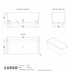 Benoit Freestanding Matte & Polished Black Bath 1500mm -LUSSO STONE Sales benoit freestanding matte polished black bath 1500mm p4664 41654 zoom