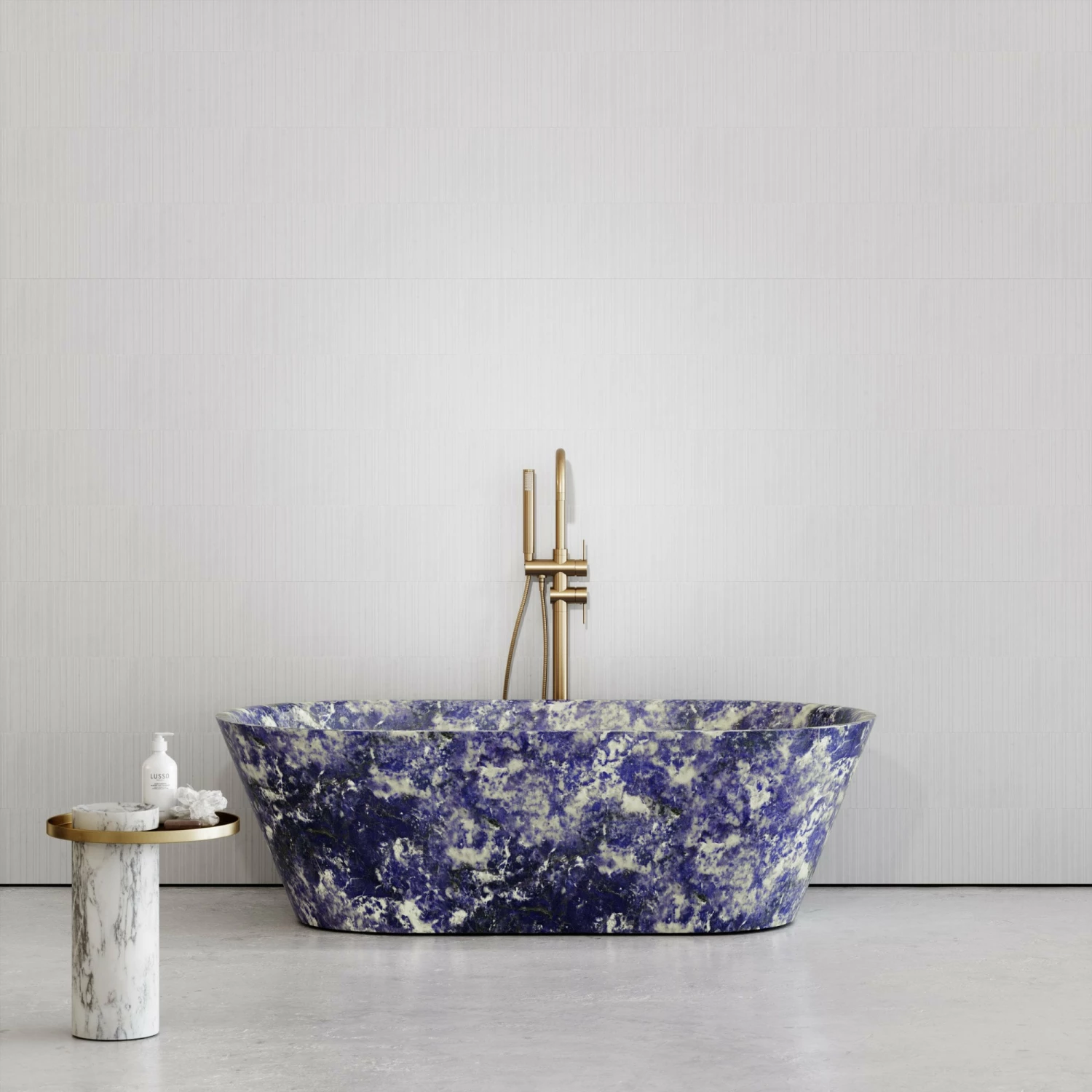 Bolivian Blue Marble Muse Sodalite Freestanding Bath 1700mm 3 Bolivian Blue Marble Muse Sodalite Freestanding Bath 1700mm