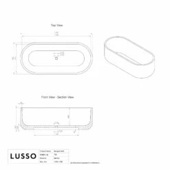 Carrara Marble Designo Freestanding Stone Bath 1780mm -LUSSO STONE Sales carrara marble designo freestanding stone bath 1780mm p2436 45924 zoom