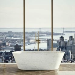 Carrara Marble Muse Freestanding Stone Bath 1700mm -LUSSO STONE Sales carrara marble muse freestanding stone bath 1700mm p3583 18116 zoom
