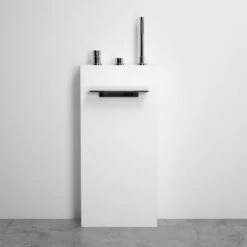 Cascata Stone Resin Floorstanding Waterfall Bath Shower Mixer Tap