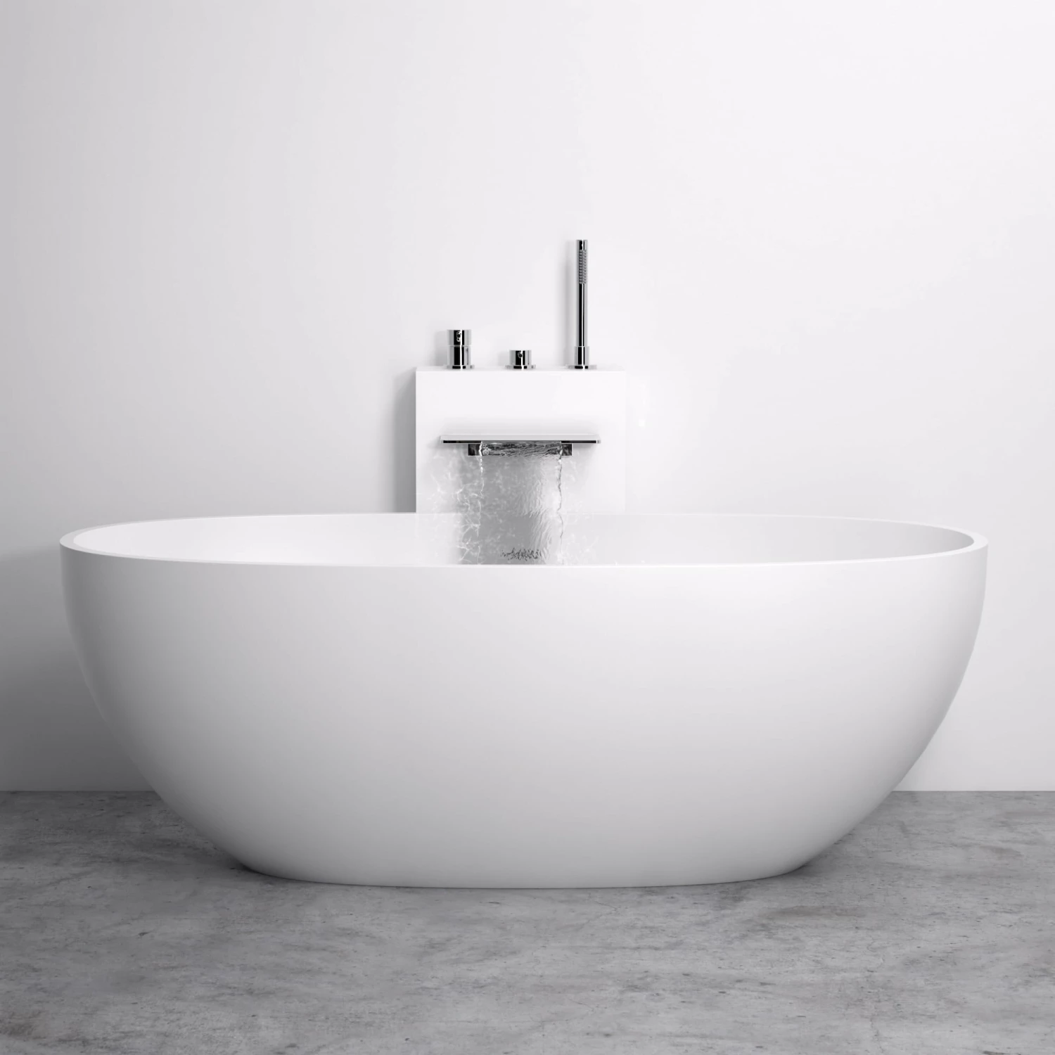 Cascata Stone Resin Floorstanding Waterfall Bath Shower Mixer Tap 4 Cascata Stone Resin Floorstanding Waterfall Bath Shower Mixer Tap - Image 2