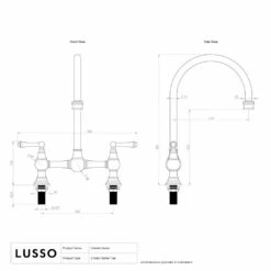 Celeste 2-hole Traditional Kitchen Tap Polished Nickel 11 Celeste 2-hole Traditional Kitchen Tap Polished Nickel -LUSSO STONE Sales celeste 2 hole traditional kitchen tap polished nickel p4674 46401 image