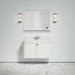 Charsley Carrara Marble Wall Mounted Vanity Unit (Matte Cream) 1000mm