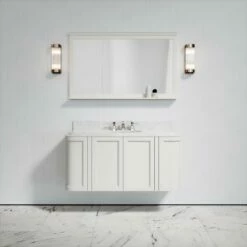 Charsley Carrara Marble Wall Mounted Vanity Unit (Matte Cream) 1200mm -LUSSO STONE Sales charsley carrara marble wall mounted vanity unit matte cream 1200mm p3744 18387 zoom