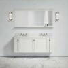 Charsley Carrara Marble Wall Mounted Vanity Unit (Matte Cream) 1600mm