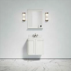 Charsley Carrara Marble Wall Mounted Vanity Unit (Matte Cream) 600mm -LUSSO STONE Sales charsley carrara marble wall mounted vanity unit matte cream 600mm p3746 18375 zoom