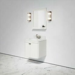 Charsley Carrara Marble Wall Mounted Vanity Unit (Matte Cream) 600mm -LUSSO STONE Sales charsley carrara marble wall mounted vanity unit matte cream 600mm p3746 18376 zoom