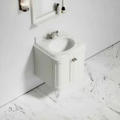 Charsley Carrara Marble Wall Mounted Vanity Unit (Matte Cream) 600mm -LUSSO STONE Sales charsley carrara marble wall mounted vanity unit matte cream 600mm p3746 18377 zoom