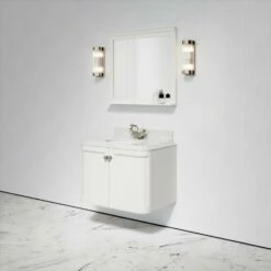 Charsley Carrara Marble Wall Mounted Vanity Unit (Matte Cream) 800mm -LUSSO STONE Sales charsley carrara marble wall mounted vanity unit matte cream 800mm p3741 18380 zoom