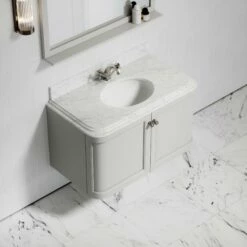 Charsley Carrara Marble Wall Mounted Vanity Unit (Matte Stone) 1000mm -LUSSO STONE Sales charsley carrara marble wall mounted vanity unit matte stone 1000mm p3748 18429 zoom