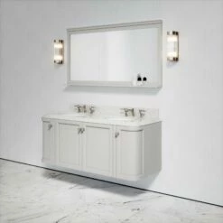 Charsley Carrara Marble Wall Mounted Vanity Unit (Matte Stone) 1400mm -LUSSO STONE Sales charsley carrara marble wall mounted vanity unit matte stone 1400mm p3751 18444 zoom