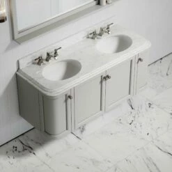 Charsley Carrara Marble Wall Mounted Vanity Unit (Matte Stone) 1400mm -LUSSO STONE Sales charsley carrara marble wall mounted vanity unit matte stone 1400mm p3751 18445 zoom