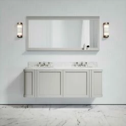 Charsley Carrara Marble Wall Mounted Vanity Unit (Matte Stone) 1600mm -LUSSO STONE Sales charsley carrara marble wall mounted vanity unit matte stone 1600mm p3749 18447 zoom