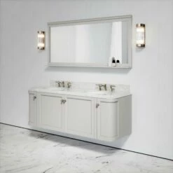 Charsley Carrara Marble Wall Mounted Vanity Unit (Matte Stone) 1600mm -LUSSO STONE Sales charsley carrara marble wall mounted vanity unit matte stone 1600mm p3749 18448 zoom