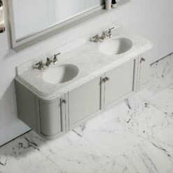 Charsley Carrara Marble Wall Mounted Vanity Unit (Matte Stone) 1600mm -LUSSO STONE Sales charsley carrara marble wall mounted vanity unit matte stone 1600mm p3749 18449 zoom