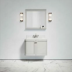 Charsley Carrara Marble Wall Mounted Vanity Unit (Matte Stone) 800mm