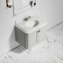 Charsley Carrara Marble Wall Mounted Vanity Unit (Matte Stone) 800mm -LUSSO STONE Sales charsley carrara marble wall mounted vanity unit matte stone 800mm p3747 18441 zoom