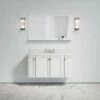 Charsley Carrara Marble Wall Mounted Vanity Unit (Matte White) 1200mm -LUSSO STONE Sales charsley carrara marble wall mounted vanity unit matte white 1200mm p3658 18290 zoom