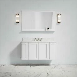 Charsley Carrara Marble Wall Mounted Vanity Unit (Matte White) 1200mm -LUSSO STONE Sales charsley carrara marble wall mounted vanity unit matte white 1200mm p3658 18291 zoom