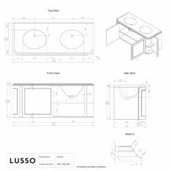 Charsley Carrara Marble Wall Mounted Vanity Unit (Matte White) 1400mm -LUSSO STONE Sales charsley carrara marble wall mounted vanity unit matte white 1400mm p3659 39253 zoom