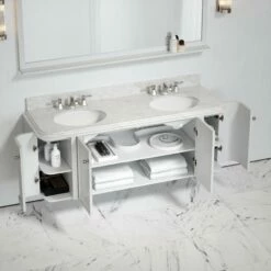 Charsley Carrara Marble Wall Mounted Vanity Unit (Matte White) 1600mm -LUSSO STONE Sales charsley carrara marble wall mounted vanity unit matte white 1600mm p3657 24623 zoom