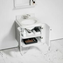 Charsley Carrara Marble Wall Mounted Vanity Unit (Matte White) 600mm -LUSSO STONE Sales charsley carrara marble wall mounted vanity unit matte white 600mm p3660 24120 zoom
