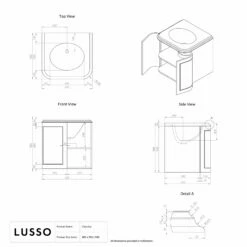 Charsley Carrara Marble Wall Mounted Vanity Unit (Matte White) 600mm -LUSSO STONE Sales charsley carrara marble wall mounted vanity unit matte white 600mm p3660 39239 zoom